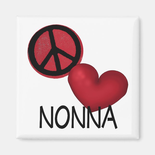 Imán Peace Love Nonna (Frente)