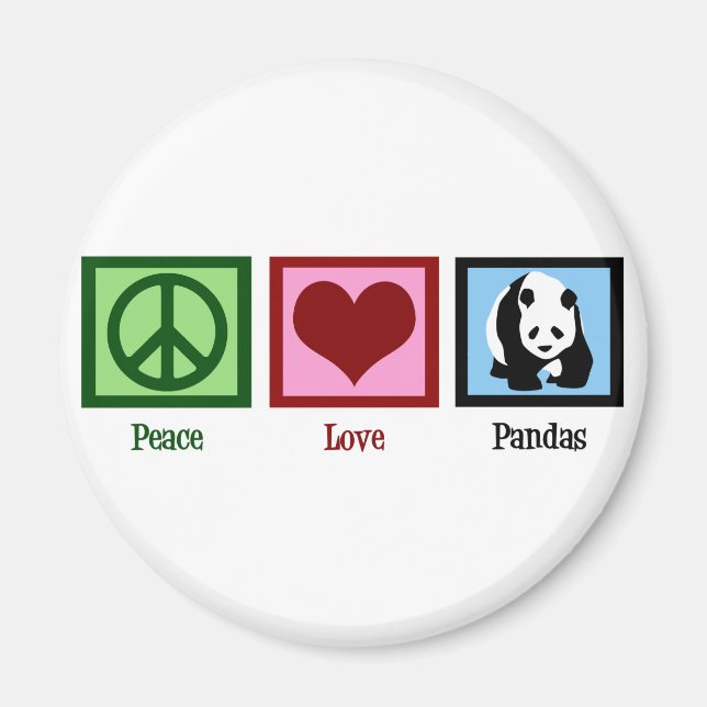 Imán Peace Love Pandas (Frente)