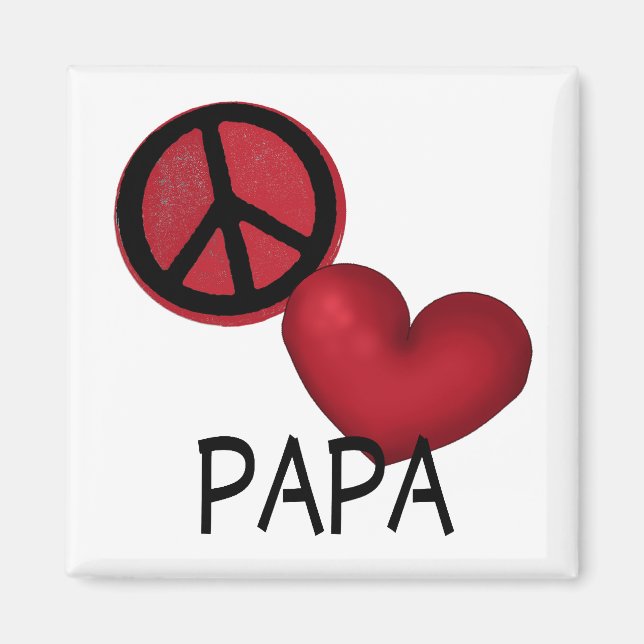 Imán Peace Love Papa (Frente)