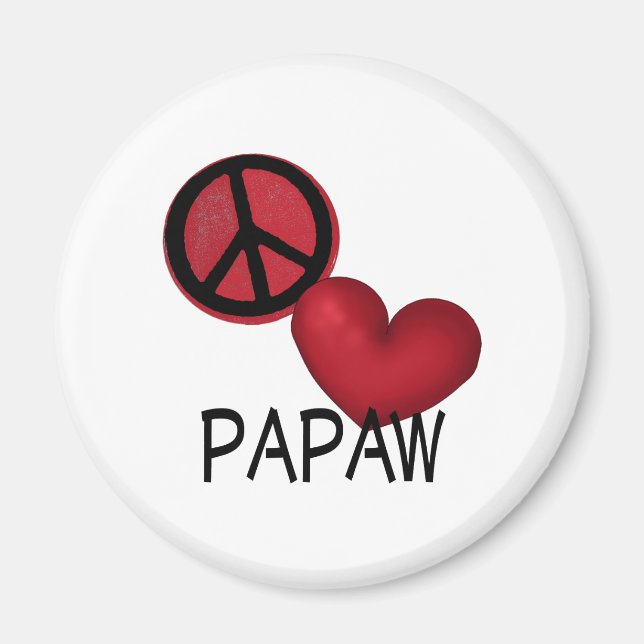 Imán Peace Love Papaw (Frente)