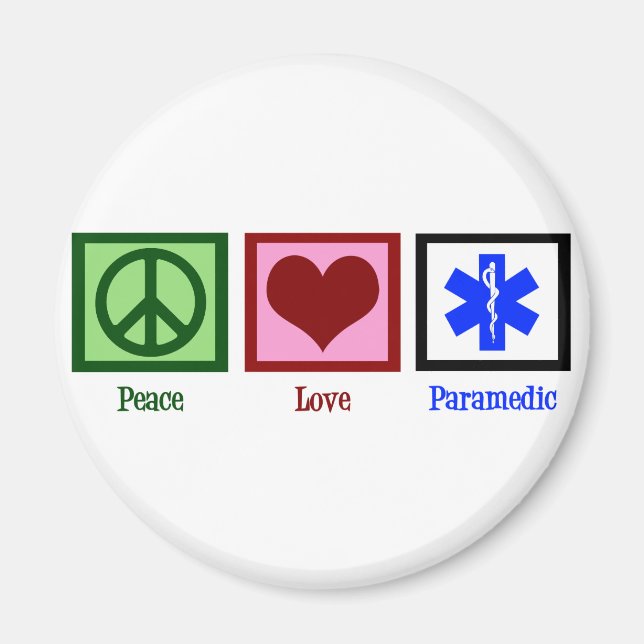 Imán Peace Love Paramedic (Frente)