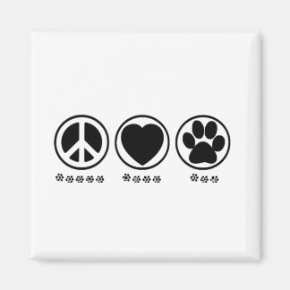 Imán Peace Love Paw