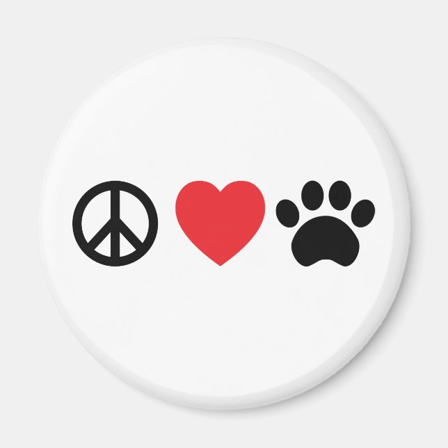 Imán Peace Love Paw (Frente)