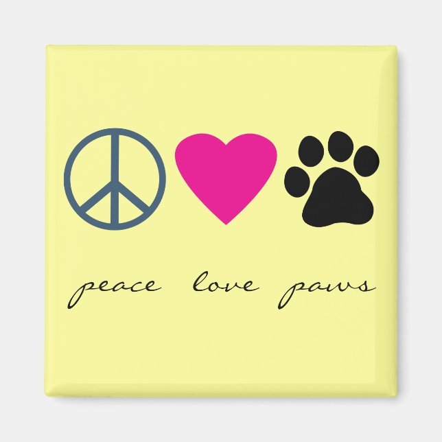 Imán Peace Love Paws (Frente)