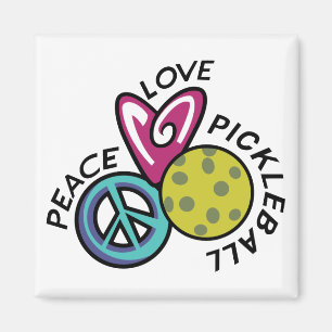 Imán Peace Love Pickleball