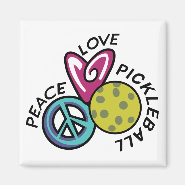 Imán Peace Love Pickleball (Frente)