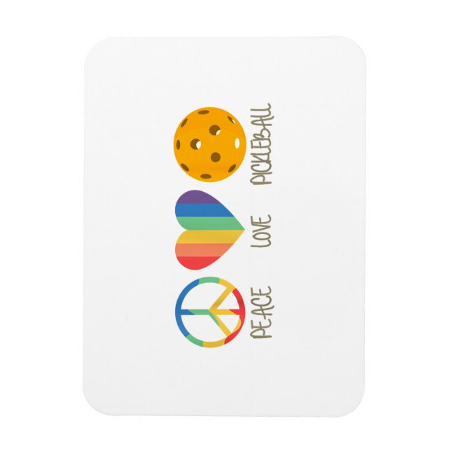 Imán Peace Love Pickleball (Vertical)