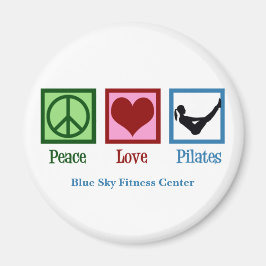 Imán Peace Love Pilates Cute Personalizado Studio