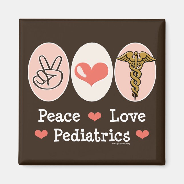 Imán Peace Love PM&R Magnet Physiatry - Personalizado (Frente)