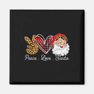 Imán Peace Love Santa Leopard Buffalo Navidades 2021