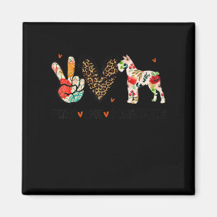 Imán Peace Love Schnauzer Funny Gig Perg Lover