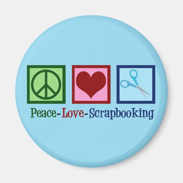Imán Peace Love Scrapbooking (Frente)