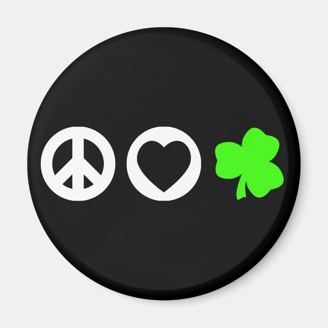 Imán Peace Love Shamrock (Frente)