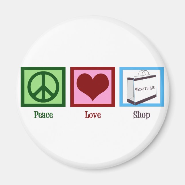 Imán Peace Love Shop (Frente)