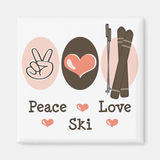 Imán Peace Love Ski Magnet (Frente)