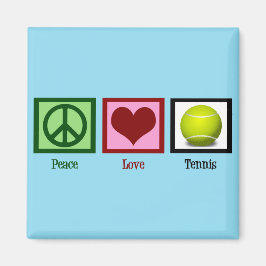 Imán Peace Love Tennis Blue