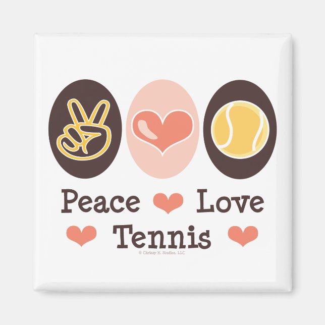 Imán Peace Love Tennis Magnet (Frente)