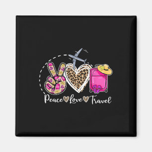 Imán Peace Love Travel Retro Summer Vacation Family Mat