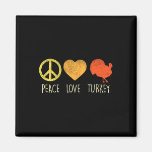 Imán Peace Love Turkey Divertido Día de Acción de Graci