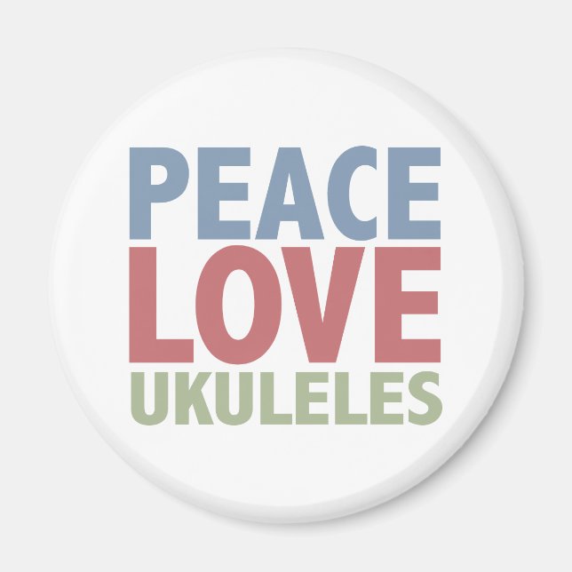 Imán Peace Love Ukuleles (Frente)