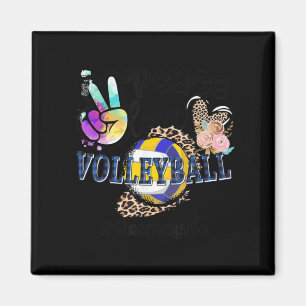 Imán Peace Love Volleyball Grammy Life Mom Grandma Leop