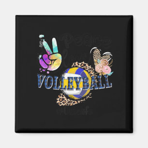 Imán Peace Love Volleyball Oma Life Mom Grandma Leopard