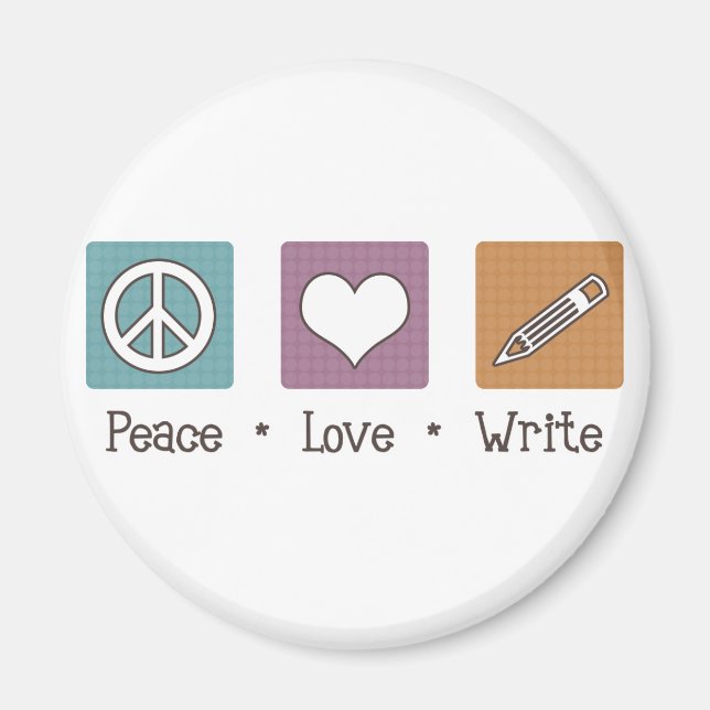 Imán Peace Love Write (Frente)
