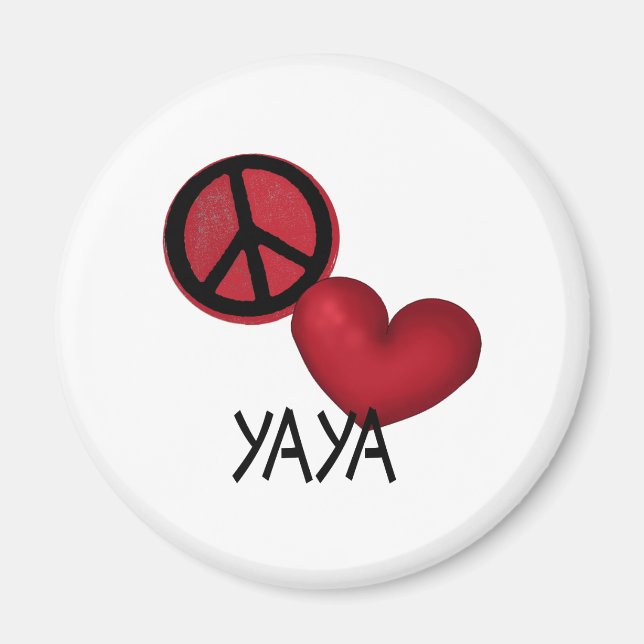 Imán Peace Love YaYa (Frente)