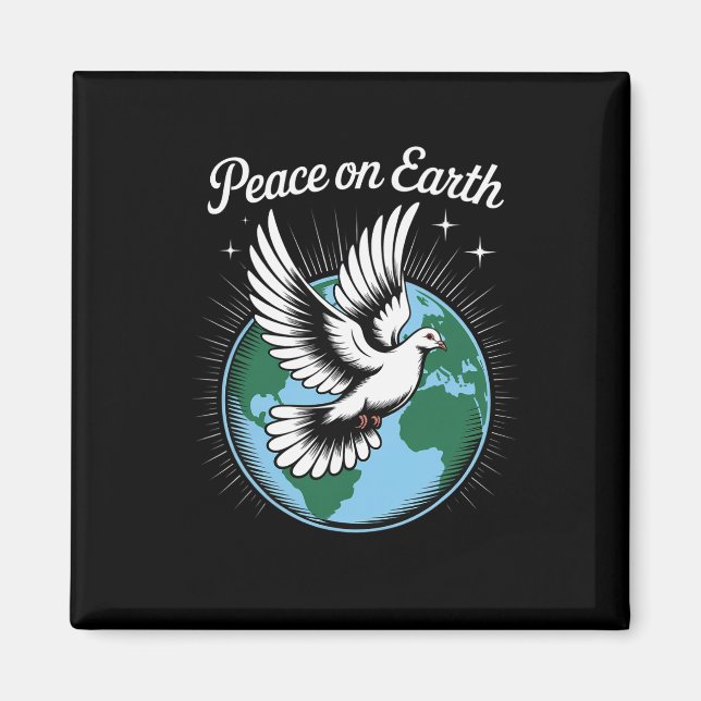 Imán Peace On Earth Dove And Globe Faith Christmas Spir (Frente)