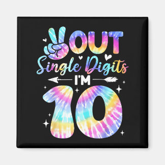 Imán Peace Sign Double Digits 10th Birthday For Girls B