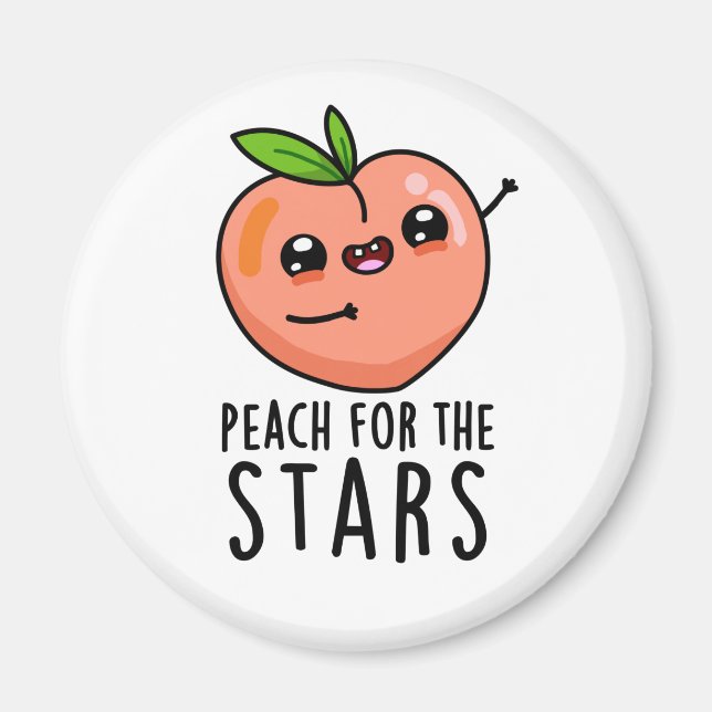 Imán Peach For The Stars Funny Fruit Pun (Frente)