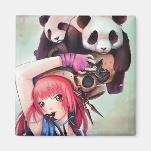 Imán Peach Ninja Pandas Magnet
