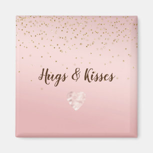Imán Peach Peach Rubor Gold Glitz Confetti Sparkle Hear