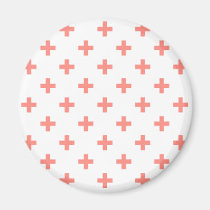Imán Peach polka cruza sobre blanco