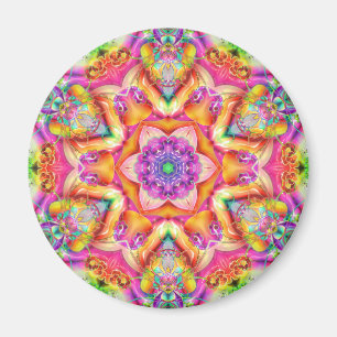 Imán Peach Punch Kaleidoscope Mandala