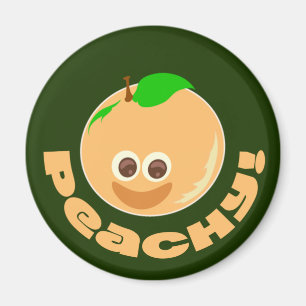 Imán Peachy Fruity Happy Personalizado tiempo de arte