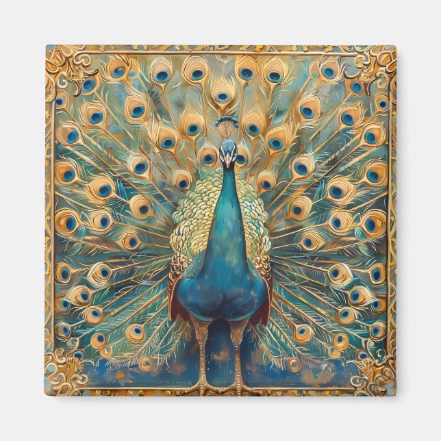 Imán Peacock Art Nouveau (Frente)