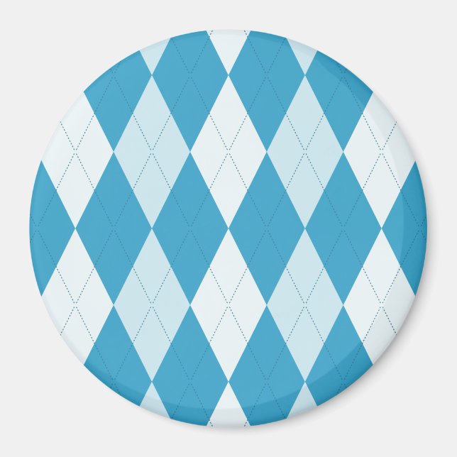 Imán Peacock Azul Argyle Pequeño Forma de Diamante (Frente)