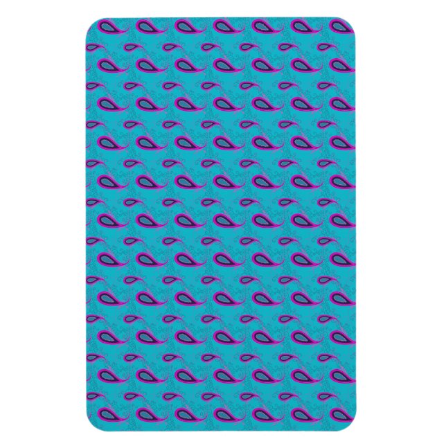 Imán Peacock Blue Paisley (Vertical)
