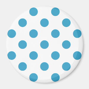 Imán Peacock Blue Polka Dots Circles