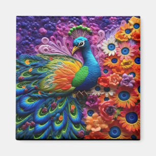 Imán Peacock de color 3D