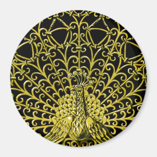 Imán Peacock de oro de Art Nouveau