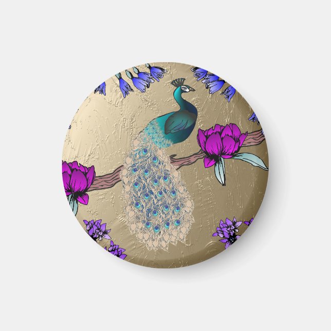 Imán Peacock En Oro (Frente)