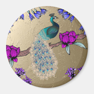 Imán Peacock En Oro