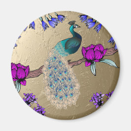 Imán Peacock En Oro