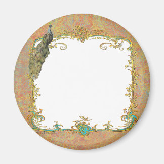 Imán Peacock n Paisley Ornate Art Print Magnet