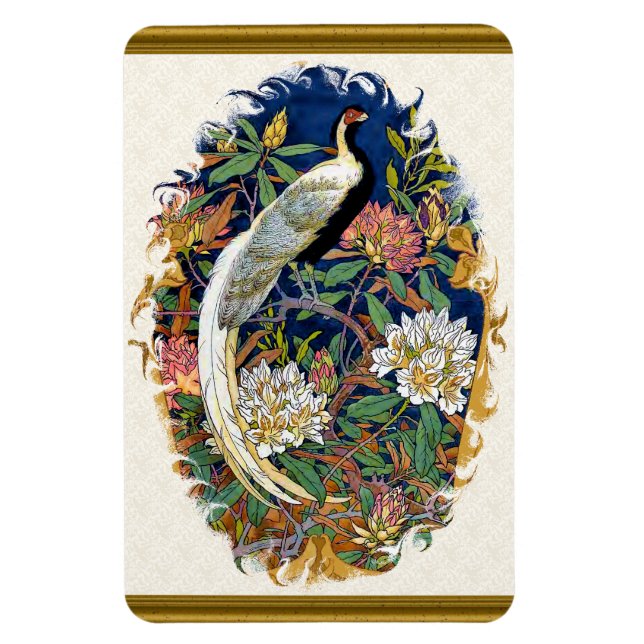 Imán Peacock plateado (Vertical)