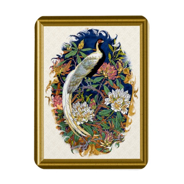 Imán Peacock plateado (Vertical)
