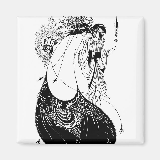 Imán Peacock Skirt Beardsley Art Nouveau (Frente)
