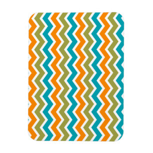 Imán Peacock Vibrant Tribal Zigzag